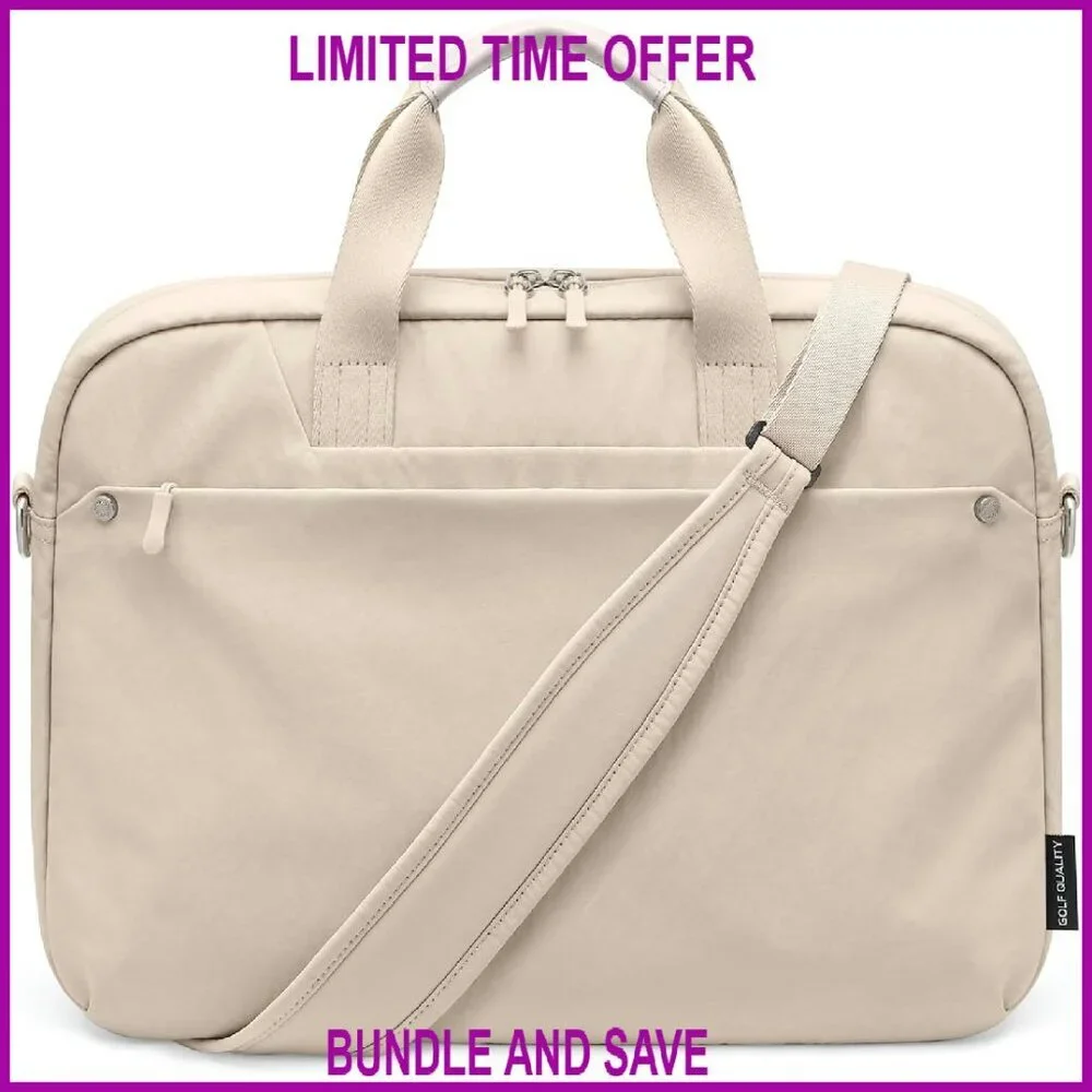 16 Inch Laptop Tote Bag with Crossbody Strap for Work Travel